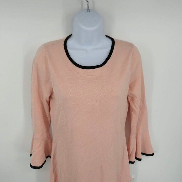 Calvin Klein Women's Small Pink Bell Sleeve Dress With Black Trim NWT - Picture 3 of 4